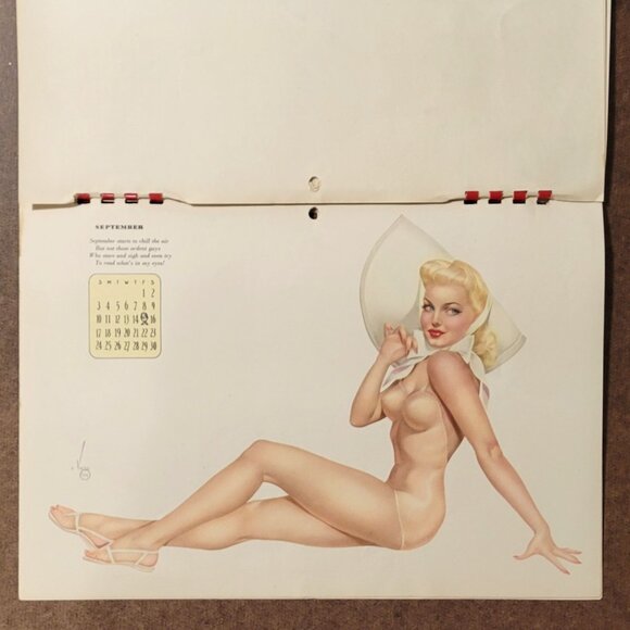Esquire Varga 1945 Pin-Up Girl Calendar Risque with Envelope - Picture 6 of 12